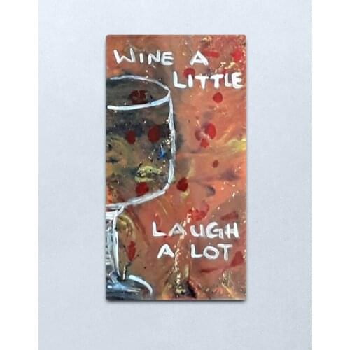 Wine and Laugh Metal Print Tin Sign Vintage Metal Wall Sign Plaque Retro Garage Shed Car