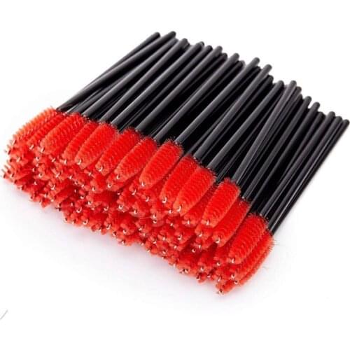 1000pcs Wholesale Eyelash Brush Makeup Brushes Set Disposable Mascara Wands Applicator Red Head Mini Eye Lashes Makeup Brush Kit
