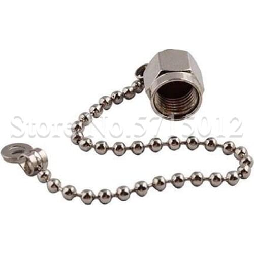 2pcs Famale RF Connector SMA Dust Cap with Chain SMA Connector Socket Interface Metal Protective Cover
