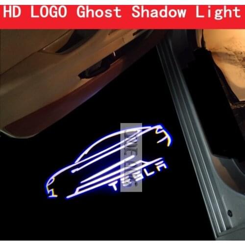 2pcs Logo Apply Model S 3 X Y LED Car Door Light Projector Ghost Shadow Light Welcome Light Courtesy Light Atmosphere Light