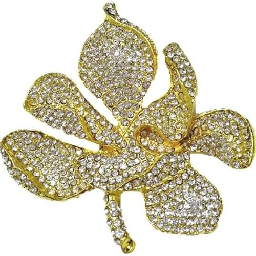 20pcs/lot 55mm customize crystal rhinestone plating gold silver rose flower flat back for party wedding Invitation