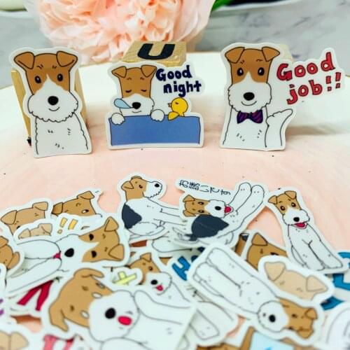 40pcs New Cute cartoon little yellow dog Paper Lable Stickers Crafts And Scrapbooking Decorative Sticker DIY Lovely Stationery