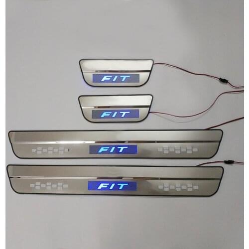 Car Styling FIT for HONDA FIT fit 2014 2015 2016 2017 LED Door Sill Scuff Pedal Door Step Welcome Pedal Automobile Accessories