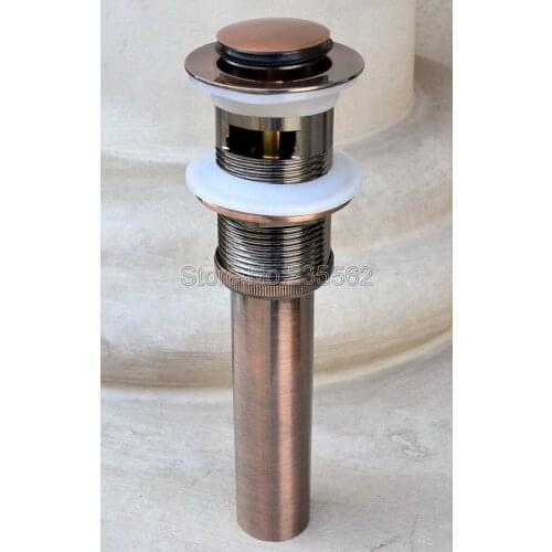 Free Shipping Antique Red Copper Bathroom Accessory / Pop Up Bathroom Sink Basin Waste / Drain With Overflow lsd053