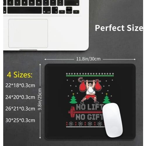 No Lift Gift Gym Santa Claus Christmas Funny Gifts Mouse Pad DIY Print Cushion Ugly Christmas Sweater Christmas