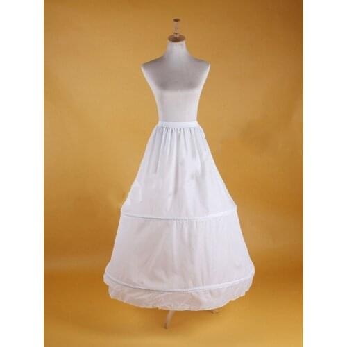 Bridal Wedding Basic 2-Hoop Without Netting Crinoline Petticoat Underskirt Slip