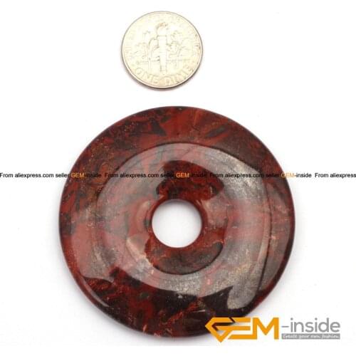 30mm 40mm 50mm Donut Shape red jaspe Beads Natural Stone Beads Loose Bead For Pendant Making Means Safe And Lucky Free Shipping