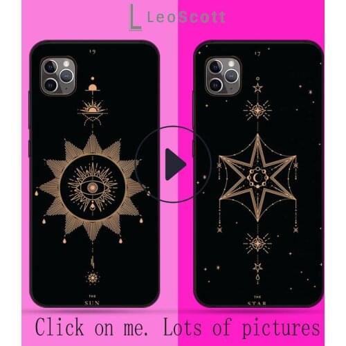 Witches moon Tarot Mystery totem Phone Case For iphone 12 11 XR XS pro Max Mini plus Soft silicone cover shell funda