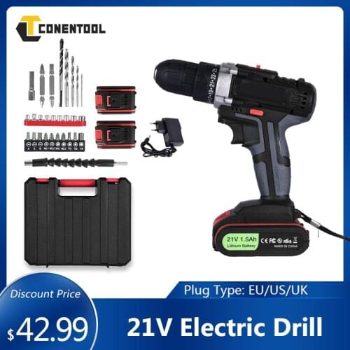 21V Electric Screwdriver 1.5Ah Lithium Battery Electric Drill Cordless Screwdriver Wireless Power Driver Tool Set Repair Tool