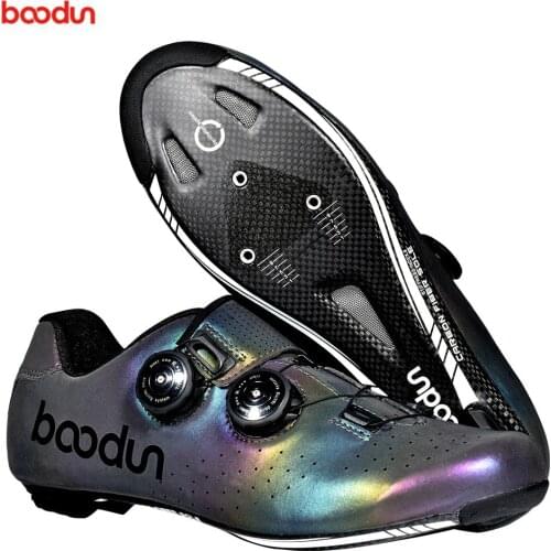 BOODUN Cycling Shoes Carbon Fiber Colorful Luminous Outdoor MTB Bike Men Women Professional Cycling Enthusiast Road Bike Shoes