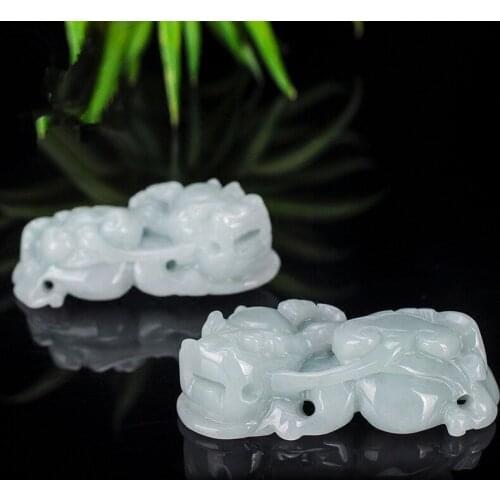 Natural hand-carved jade pendant Emerald A goods jade,mythical beast, lucky pendant men and womenjade pendant
