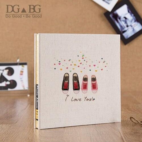 Linen Cover Self Adhesive Large Albums Photo For Pictures Transparent White Paper Scrapbook Photocard Album Scrapbooking 20Sheet