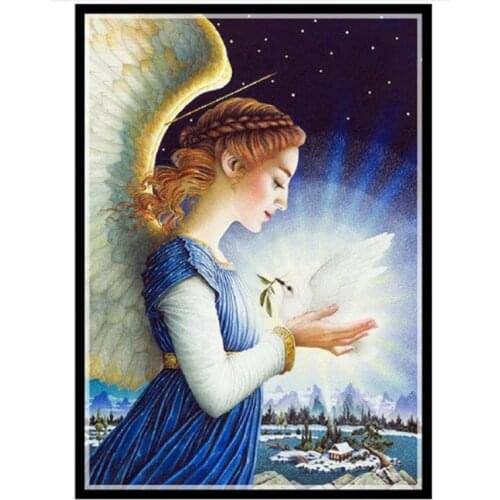 Peace Dove Beautiful Angel Needlework,Cross stitch Stylish for Embroidery kits,People Patterns Cross-Stitching,DIY Handmade
