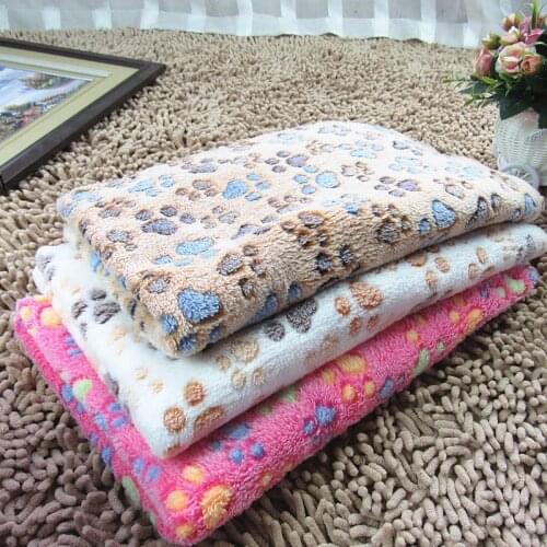 Dog Soft Bed Mat Pet Cushion Blanket Warm Paw Print Puppy Cat Sleeping Beds For Small Medium Dogs Cats Pad Pet Supplies