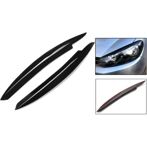Car Headlights Eyelids Eyebrow ABS Trim Stickers Cover For VW for POLO MK5 2011 2012 2013 2014-2018 Accessorie Car Styling