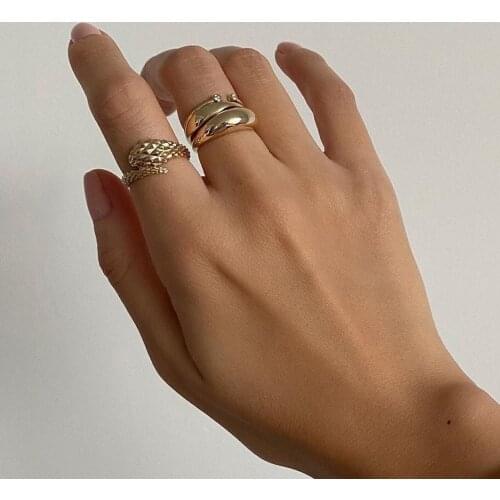 New Ins Vintage Classic Snake Ring Exquisite Gold-plated Copper Animal Snake Rings For Women Girls Fashion Jewelry Gifts