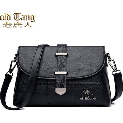 OLD TANG New Solid Color PU Leather Crossbody Bags for Women 2020 Bag Designer Lady Shoulder Messenger Bag Purse Bolso Mujer