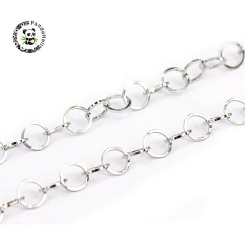 Pandahall 10m/lot 5mm 304 Stainles Steel Cable Chains For Jewelry Making DIY Findings, Soldered, Stainless Steel Color