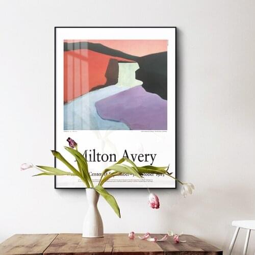 Landscape Abstract Oil Style Red Rock Waterfall Canvas Paintings Wall Art Pictrues Poster Wall Painting Living Room Home Decor