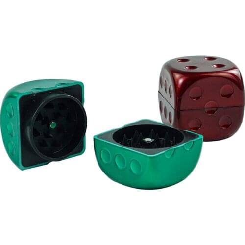 Plastic Tobacco Smoke Grinder for Pipe 2 Layers Dice Design Herb Crusher Miller Cigarette Accessories Unique