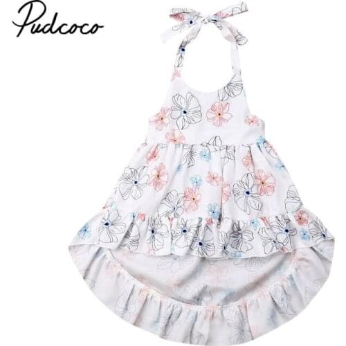 Pudcoco Cute Flower Tailing Girls Dress Wedding Party Princess 2020 Dresse for Girl Party Costume Kids Party Girls Clothing