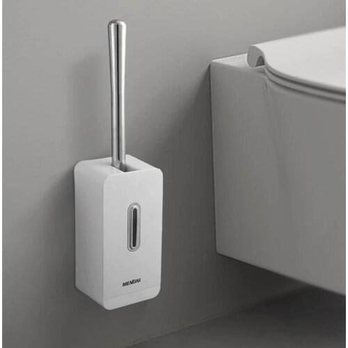 Portable Toilet Brush Durable Type Plastic Toilet Brush Holders Bathroom Accessories Nail free Wall mounted Fashion