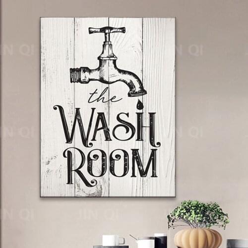 Save Water Laundry Posters Bathroom Canvas Paintings Photo Framed Wall Art Prints Posters Pictures Frame Home Decoration