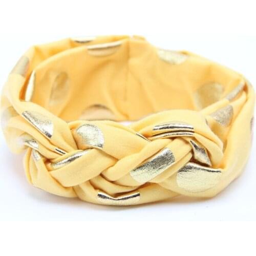 New Multicolor Cotton Baby Hair Band Golden Dot with Knotted Childrens Hairband Hair Accessories Cute Kid Photography Props Hat