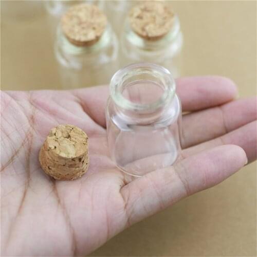 24pcs/Lot 30*40mm 15ml Glass Bottle Stopper Crafts Glass Jars Cork Transparent Empty Glass Test tube Vial Wedding Gift