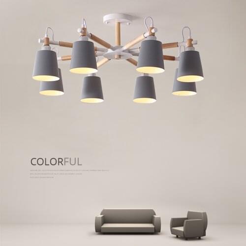 LED Chandeliers For Living Room Hanging Lights 5 color lampshade Lustres para sala de jantar Lampshade Dining Lighting Fixtures