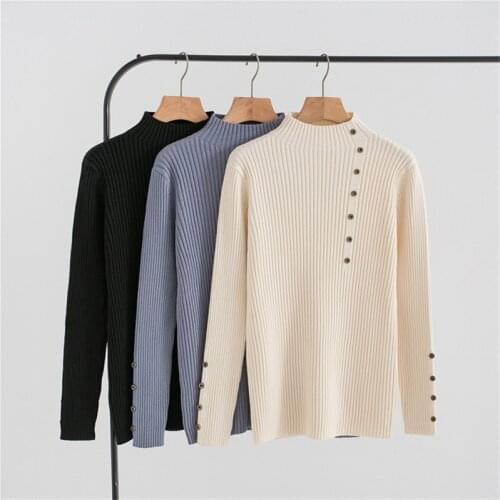 2020 Real shot half turtleneck sweater women large size elasticity knitted sweaters female long sleeve bottoming pullovers G859