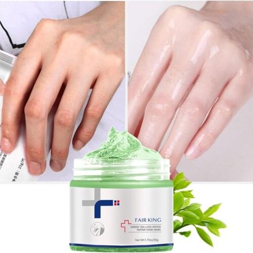 50g Green Tea Lock Water Repair Hand Mask Nourish Moisturizing Whitening Exfoliating Calluses Hand Film Anti-aging Hand Cream