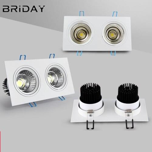Bright Square LED Downlight Dimmable 7W 10W 14W 20W Aluminum AC110V 220V COB LED Down Light Ceiling Recessed Spot Light