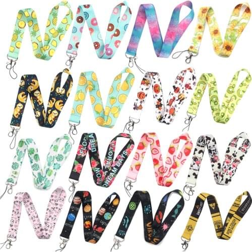 YL547 Cute Sloth Painting Art Key Chain Lanyard Neck Strap for Phone Keys ID Card Cartoon Lanyards Key Gifts Accessories