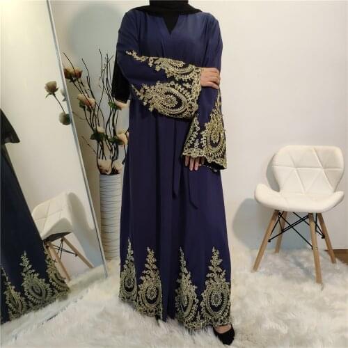 Abaya Dubai Turkey Muslim Fashion Hijab Dress Kaftan Islam Clothing Maxi Dresses For Women Vestido Robe Musulman De Mode F2907