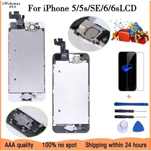 Full Assembly LCD Display for iPhone 5s 6s se 6 Touch Screen Digitizer Replacement with Home Button Front Camera Complete LCD
