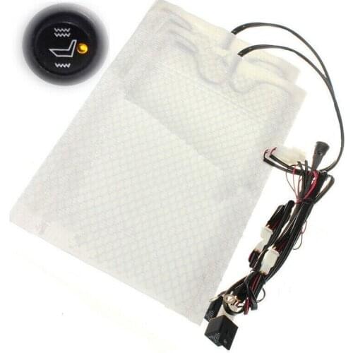 1 Seat 12V Universal Carbon Fiber High/Low Round Switch Car Heated Seat Pads Car Seat Heating Modification Electric Heating Seat