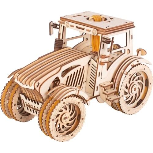 392Pcs DIY Hand-Made Tractor 3D Wooden Puzzle Toy Hand Made Jigsaw Gift For Children Educational Toys Birthday Christmas Gift
