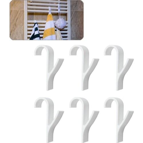4/6/8/10PCS Heated Towel Radiator Rail Clothes Hanger Multi-Purpose Bath Hook Holder Percha Plegable Scarf Hanger Clothes Hanger
