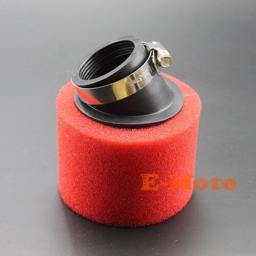 42mm RED Dual Foam Pod Air Filter Angled Fitting For Dirt Bikes Quad Bikes ATV Buggy