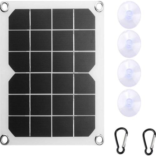 5V 10W Waterproof Monocrystalline Solar Charger Panel Semi-Flexible Solar Cell for Outdoor Dual USB Charger