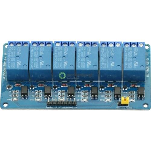 6 Channel DC 5V Relay Relay Module Expansion Board Module with Optocoupler Isolation for Arduino PIC ARM DSP AVR Raspberry Pi