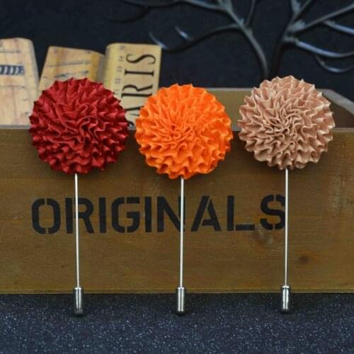Handmade Flower Lapel Pin Disc Corsage Suit Pins Brooches Men Exquisite Wedding Party Brooch Christmas Gift