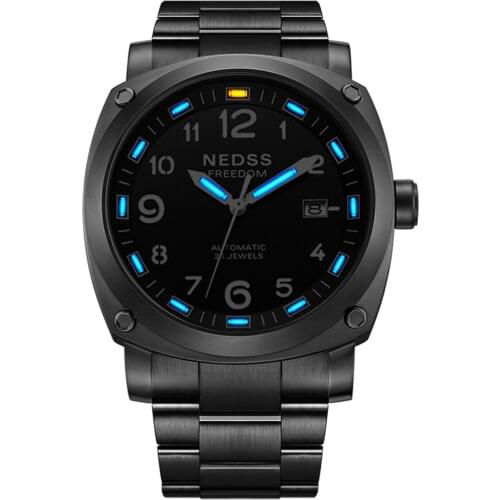 NEDSS Tritium watch Mens Watches Top Brand Luxury Swiss H3 automatic watch Military Watches 50M waterproof Luminous for 25 years