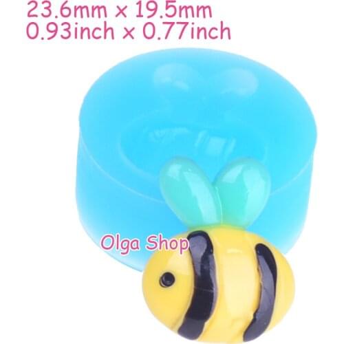 DYL300 23.6mm x 19.5mm Bee Silicone Mold Fondant Cake Decoration Candy Resin Clay Earrings Necklace Craft Soap Candle FOOD SAFE