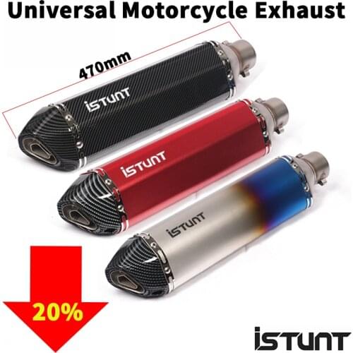 470mm Motorcycle Exhaust Escape Modified Universal Motorbike Muffler DB Killer For CBR500R KTM390 PCX125 Dirt Bike ATV Ninja 400
