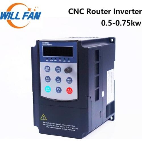 Will Fan 0.5kw 0.75kw VFD Inverter Spindle Motor Speed Control AC180-220V Output 3Phase 400HZ Inverter For CNC Router Machine