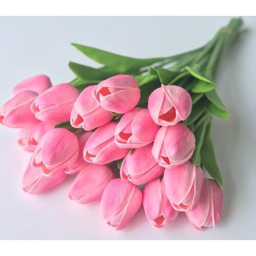 1pc 10pcs Tulips Artificial Flowers Pink Gold White PU Real Touch for Home Garden Decoration Fake Latex Bouquet Wedding Party