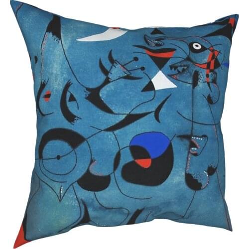 Joan Miro Painting Moon Pillow Case Home Decor Abstract Art Cushions Throw Pillow for Sofa Polyester Double-sided Printing