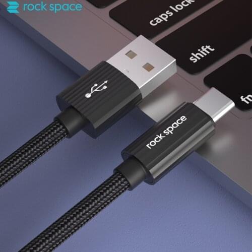 Rock space 3A Type Cable Fast Alloy Fast Charge Cable for Apple USB Micro Cable for Huawei Samsung Xiaomi iPhone IOS Android